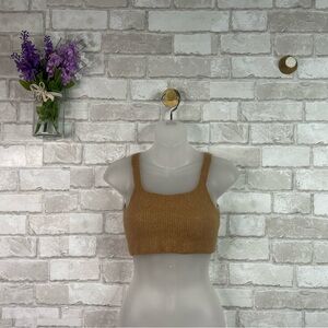 Everlane Cozy Stretch Wool Crop Tank Camel Tan